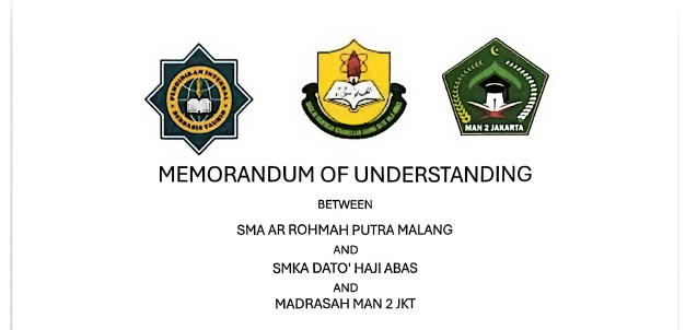 MoU, SMA Ar Rohmah Putra Malang Melangkah ke Kancah Internasional! Kolaborasi Tiga Sekolah di Southeast Asia Olympiad 2025