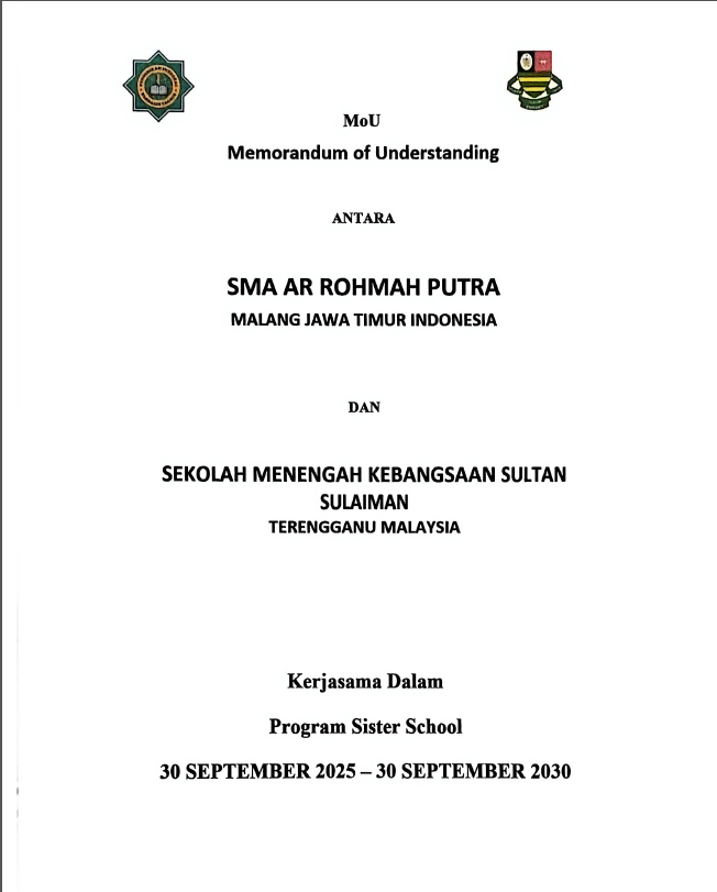 LIMA TAHUN KE DEPAN! SMA Ar Rohmah Putra Jalin MoU Sister School dengan SMK Sultan Sulaiman Malaysia