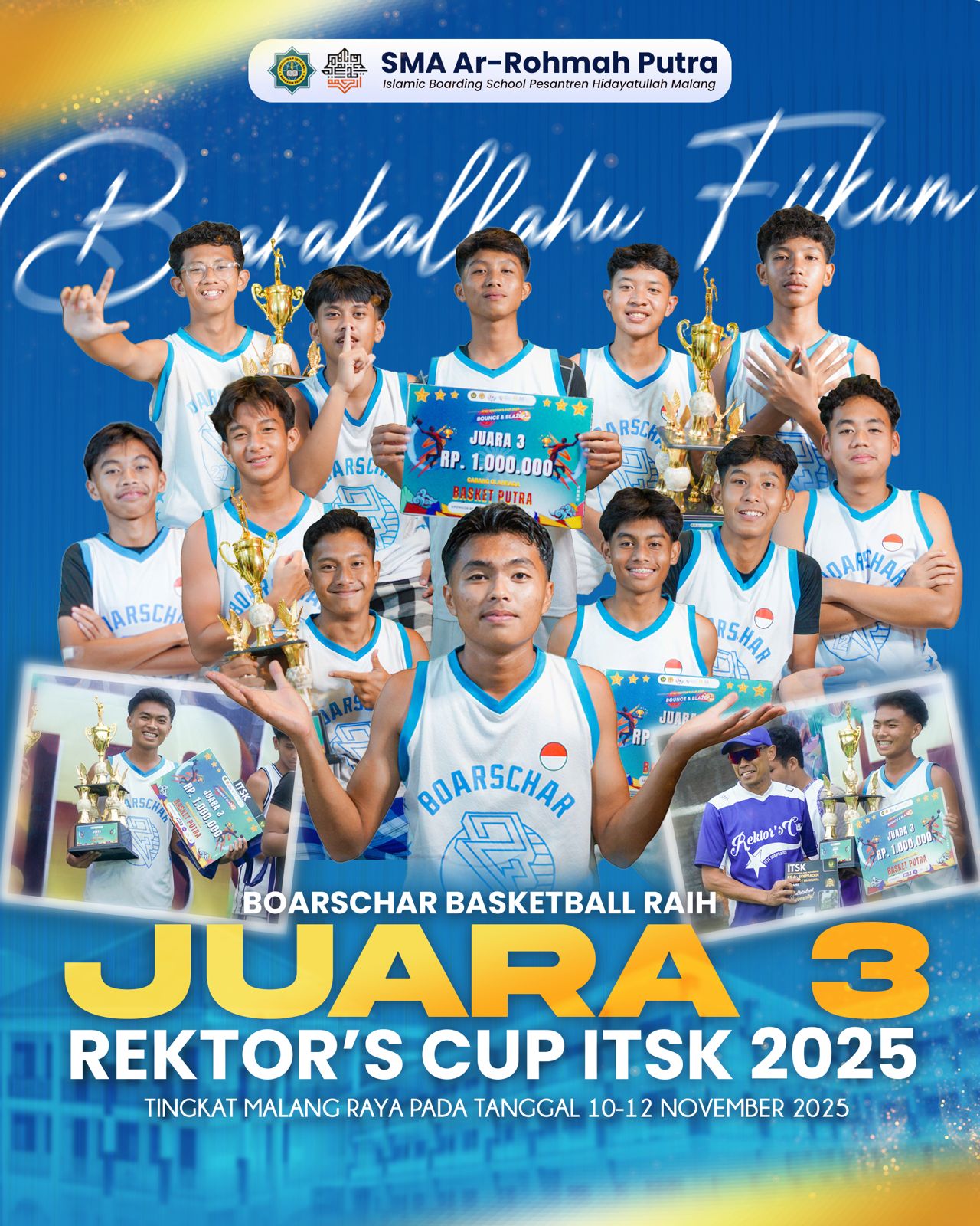 Juara 3 Basket Rektor's Cup ITSK 2025